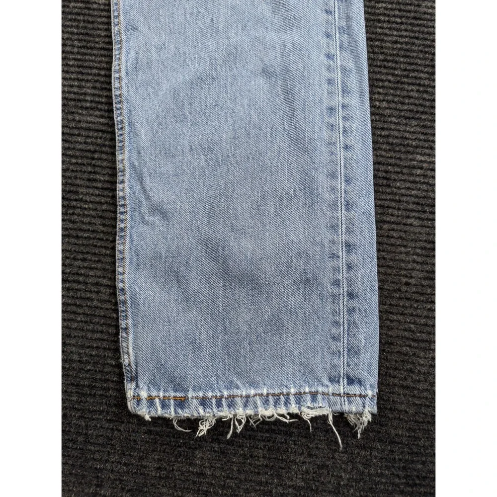 Levi's 505 Regular Fit Jeans Mens 38 Blue Denim Logo Straight Leg Mid Rise